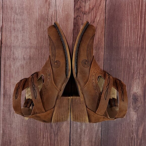 *READ* Roper Womens Size 6 Willa Embroidery Snip Toe Casual Ankle Boots Brown - Picture 10 of 16